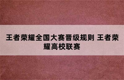 王者荣耀全国大赛晋级规则 王者荣耀高校联赛